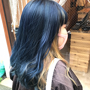Blue color.